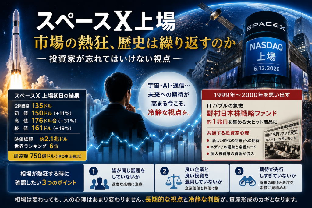 【有料会員様向け】スペースX上場と市場の熱狂 ～投資家が忘れてはいけない視点～