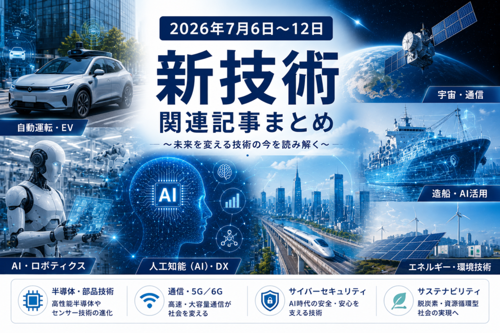 【コンサルティング契約者様向け】2026年7月6日～12日 新技術関連記事まとめ