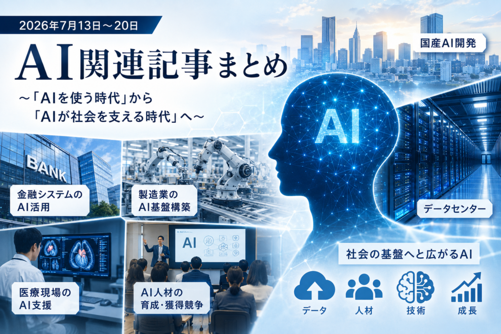 【コンサルティングご契約者様向け】 AI関連記事まとめ（2026年7月13日～20日）