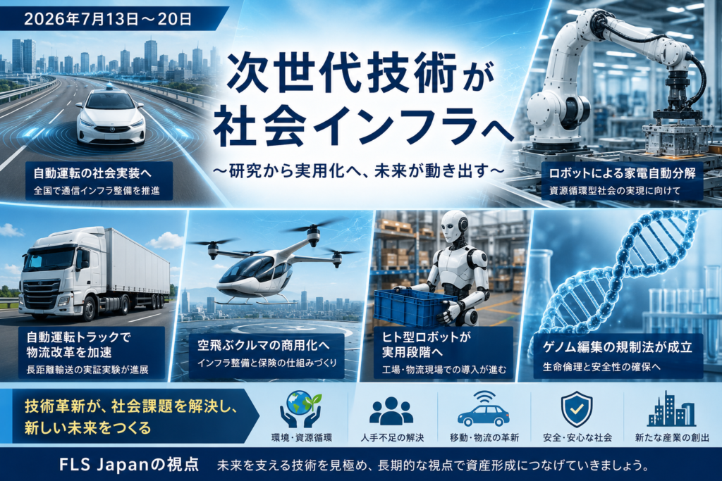 【コンサルティングご契約者様向け】 新技術関連記事まとめ（2026年7月13日～20日） ～「未来の技術」が社会インフラへ変わり始める～